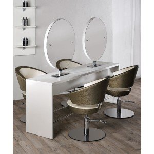 Парикмахерское зеркало Salon Ambience Brooklyn двухстороннее 4 рабочих места круглое