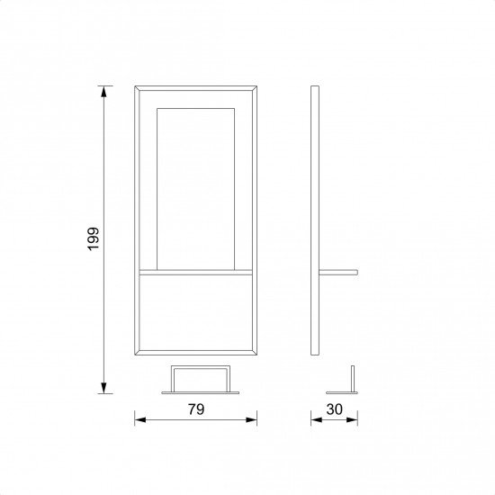 Salon station mirror Vezzosi Iron 4108L