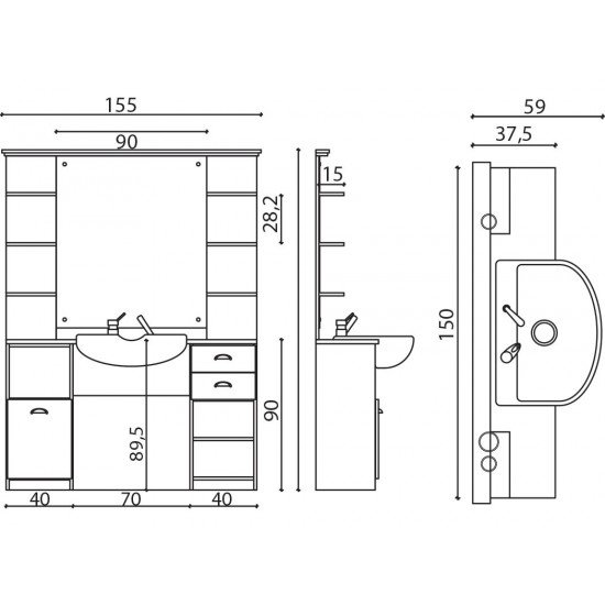 Barber konsolė Salon Ambience Triomphe Vintage