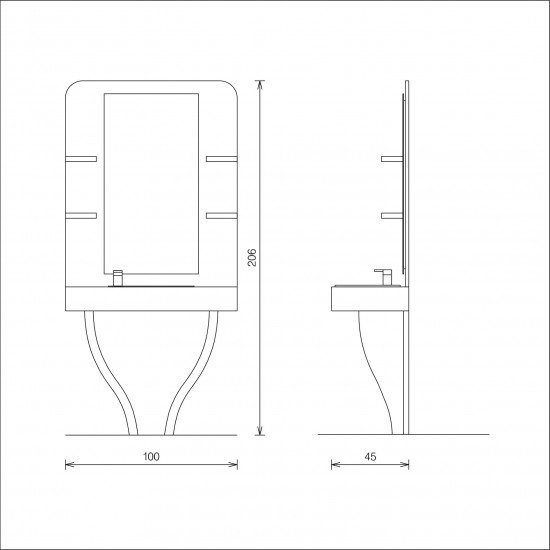 Barber konsolė Vezzosi Curve
