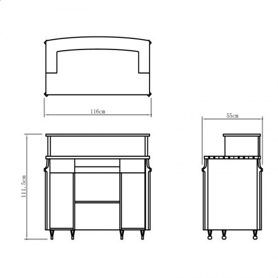Registratūros stalas DIR Georgian su LED apšvietimu Registratūros stalas DIR Georgian su LED apšvietimu