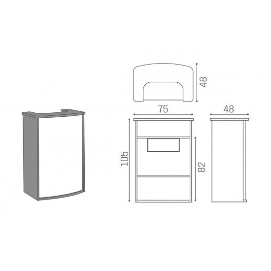 Registratūros stalas Salon Ambience Hi-Pod
