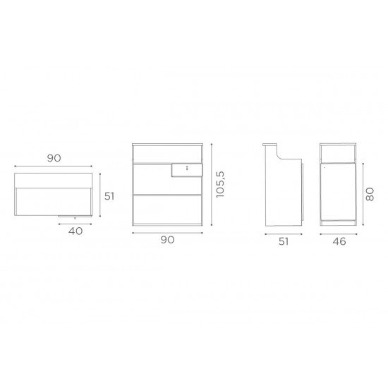 Registratūros stalas Salon Ambience Impact