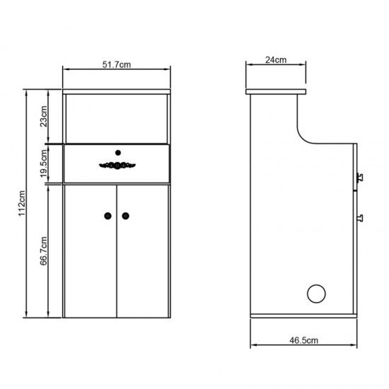 Registratūros stalas DIR Valencia side su LED apšvietimu
