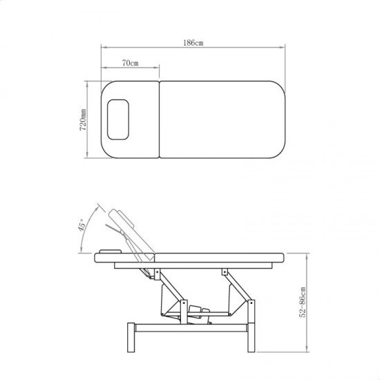 Masažinė kosmetologinė lova Mar Egeo Masažinė kosmetologinė lova Mar Egeo