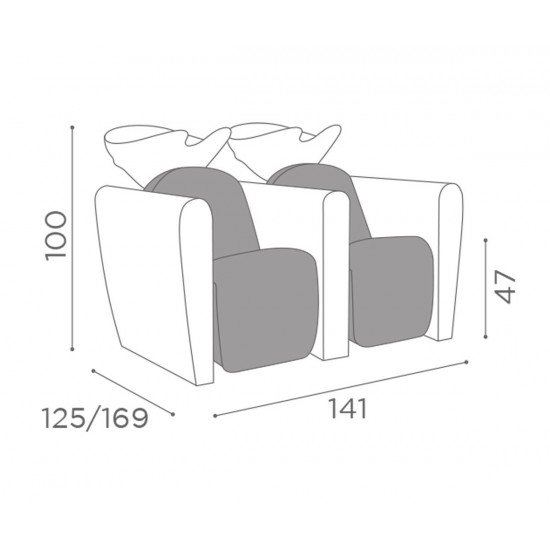 Kirpyklos plautuve dviguba Salon Ambience Legend