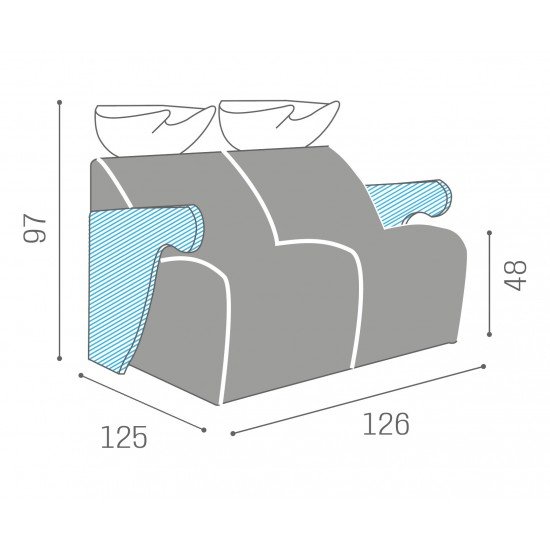 Kirpyklos plautuve dviguba Salon Ambience Lunawash Kirpyklos plautuve dviguba Salon Ambience Lunawash