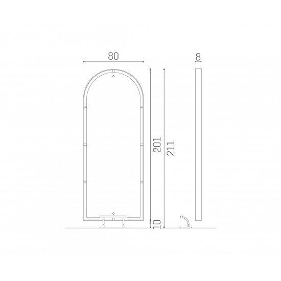 Kirpyklos veidrodis Salon Ambience Arcadia LED