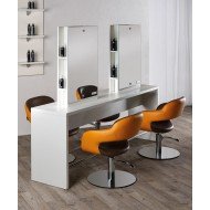 Kirpyklos veidrodis Salon Ambience Brooklyn - dvipusis 4 darbo vietų