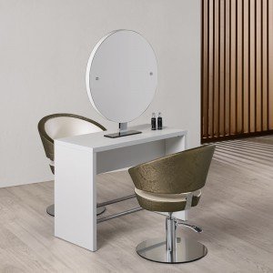 Kirpyklos veidrodis Salon Ambience Brooklyn - dvipusis apvalus