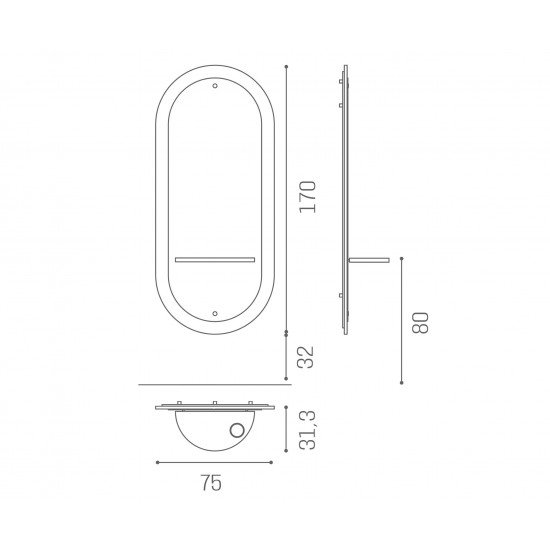 Kirpyklos veidrodis Salon Ambience Eclipse LED