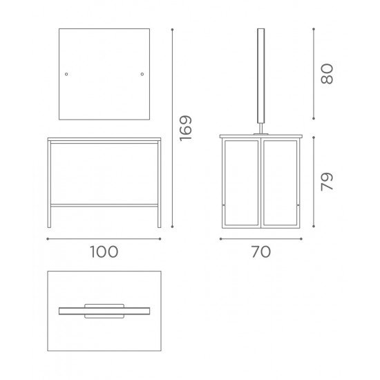 Kirpyklos veidrodis dvipusis Salon Ambience London Kirpyklos veidrodis dvipusis Salon Ambience London