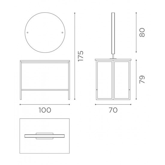 Kirpyklos veidrodis dvipusis Salon Ambience London Kirpyklos veidrodis dvipusis Salon Ambience London