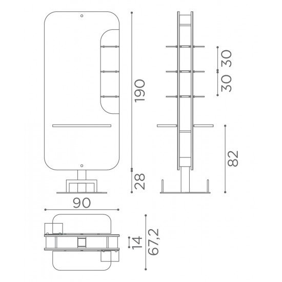 Kirpyklos veidrodis dvipusis Salon Ambience New York Kirpyklos veidrodis dvipusis Salon Ambience New York