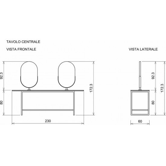 Kirpyklos veidrodis dvipusis Vezzosi Fancy