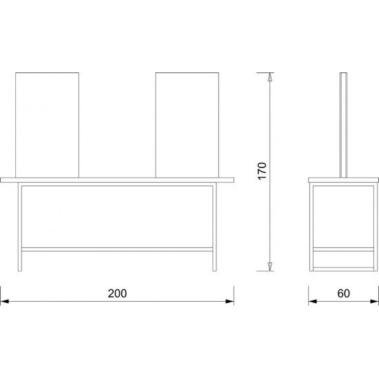 Kirpyklos veidrodis dvipusis Vezzosi Industrial Island Kirpyklos veidrodis dvipusis Vezzosi Industrial Island