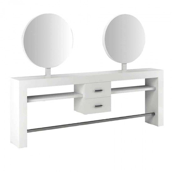 Salon station mirror double Vezzosi Polaris Wall